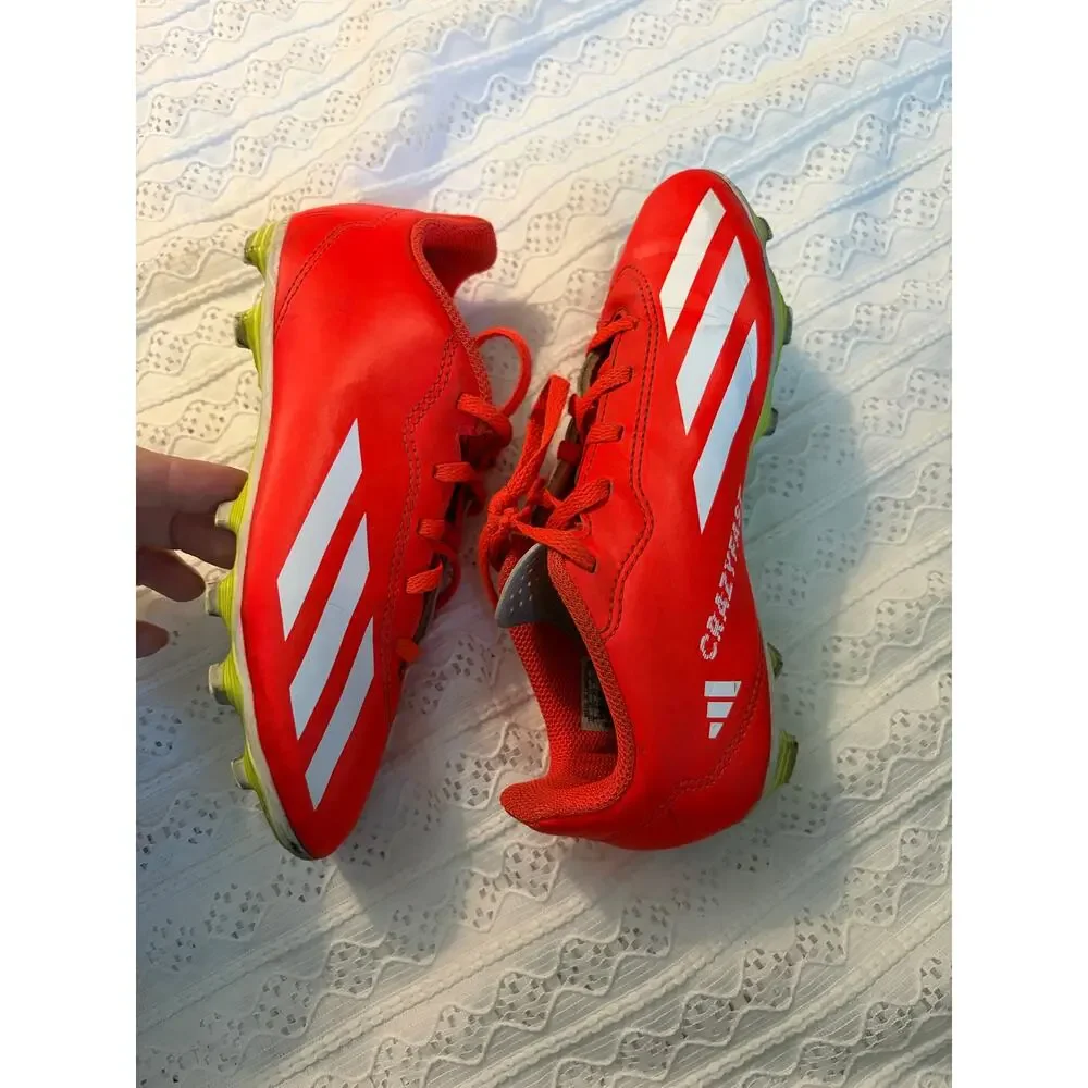adidas Soccer Cleats Red White Neon Green Youth Size 3 SGC 753002